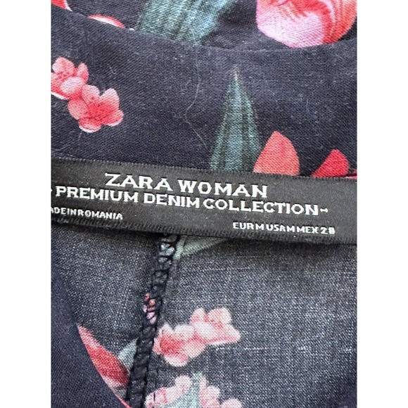 Zara | Floral Print Button Down Swing Tunic/Dress Size M - Picture 5 of 7
